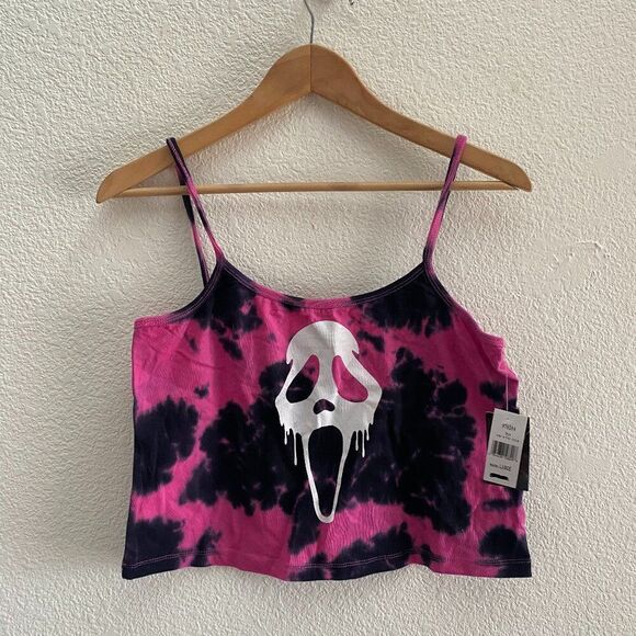 Scream Ghost Face Ghostface Crop Tank Top Tie-Dye Size Large NWT Changes - Picture 1 of 4